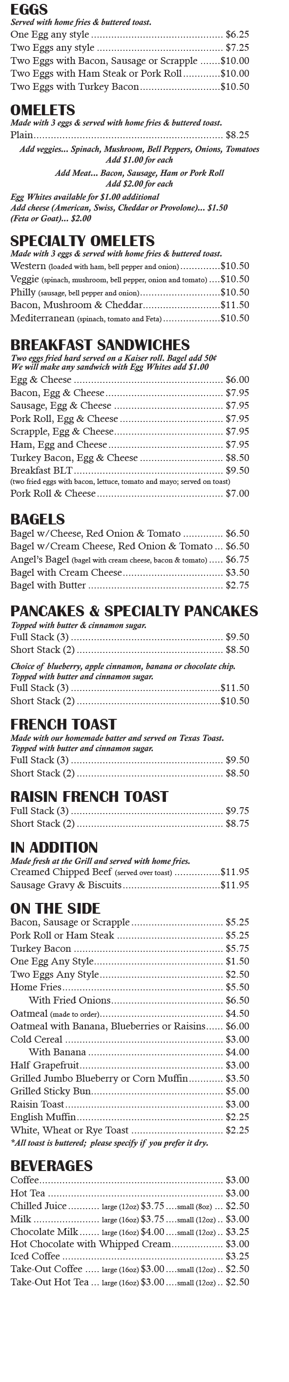 Breakfast Menu